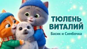 🐱❄️🦭Тюлень Виталий |  Басик и Симбочка | Добрый зимний мультфильм для детей