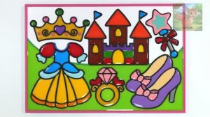 Платье принцессы, туфельки, раскраска из желе и раскрашивание их. Мультики для детей