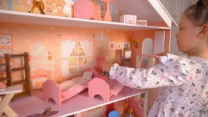 Деревянный кукольный домик "Мечта", с мебелью