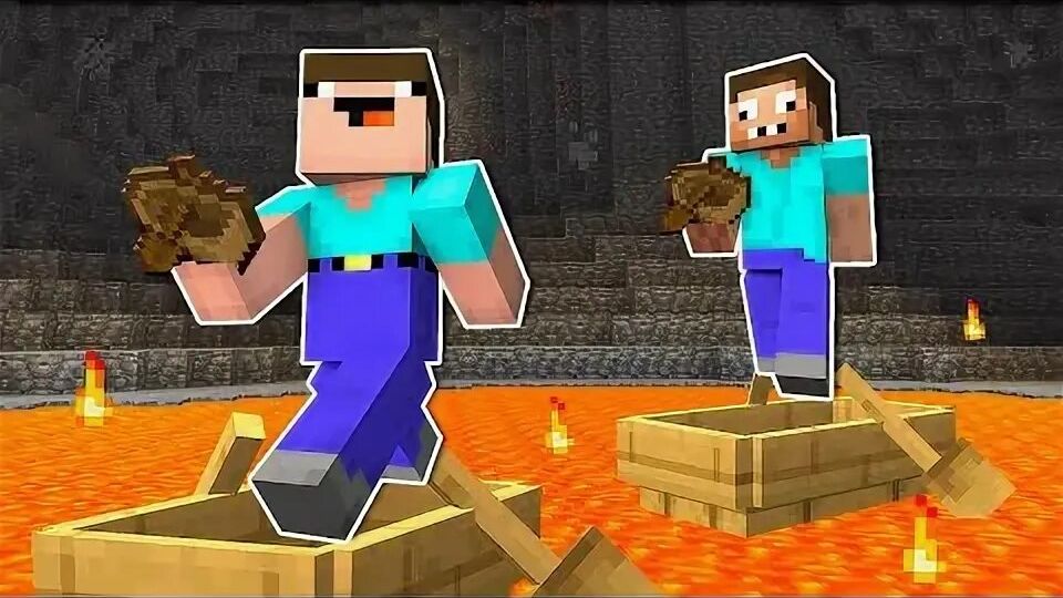 Я с папой играю в Майнкрафт Нубика смотреть онлайн