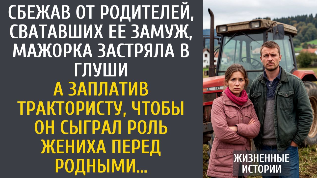 Сбежав от родителей, мажорка застряла в глуши… А заплатив трактористу, чтобы он сыграл роль жениха… смотреть онлайн
