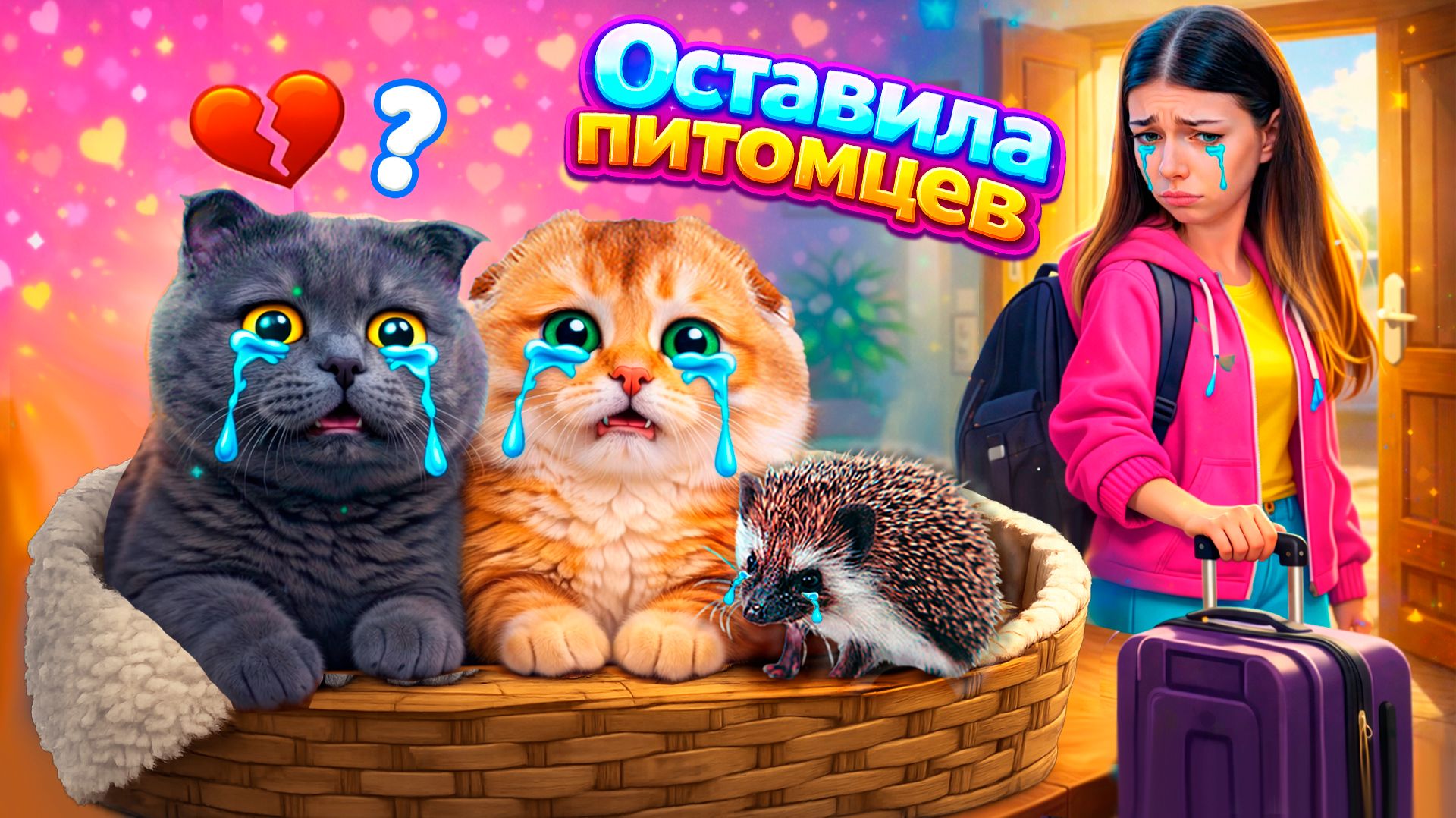 Я уехала и отдала питомцев. оставила кошечку Баттерс, котика Персика и Ежика Бруно смотреть онлайн