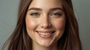 Девушка улыбается