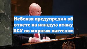 Небензя: на каждую атаку ВСУ по мирным гражданам РФ последует жесткий ответ
