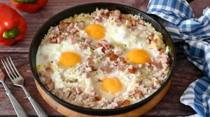 🍲 Рис с ветчиной и яйцом за 15 минут — ужин без хлопот в одной сковороде!
