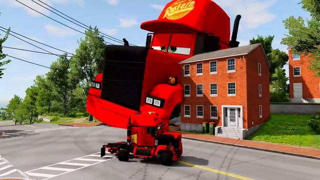 ОГРОМНЫЙ КРАН-МАНИПУЛЯТОР против автомобилей МОЛНИИ в BEAMNG DRIVE смотреть онлайн