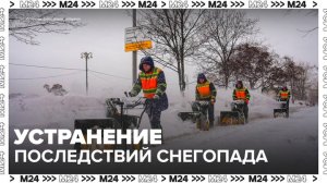 Коммунальные службы Москвы работают пятые сутки подряд по устранению последствий снегопада-Москва 24