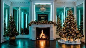 Уютный камин в рождественский вечер ❄️✨ Потрескивание дров, атмосфера праздника и тепла.