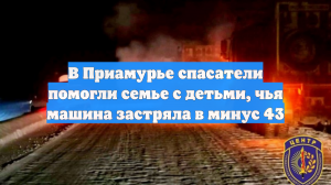 В Приамурье спасатели помогли семье с детьми, чья машина застряла в минус 43