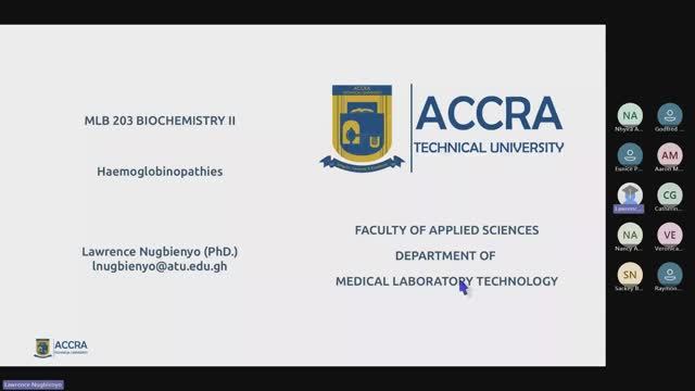 MLB 203 Biochemistry II (Regular): Haemoglobinopathies