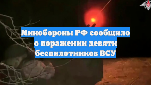Минобороны РФ сообщило о поражении девяти беспилотников ВСУ