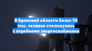 В Брянской области более 70 тыс. человек столкнулись с перебоями энергоснабжения