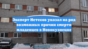 Эксперт Нетесов указал на ряд возможных причин смерти младенцев в Новокузнецке