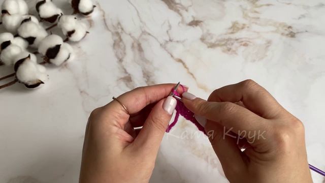 Как вязать диагональные полосочки на резинке 1х1. Простой пример. смотреть онлайн