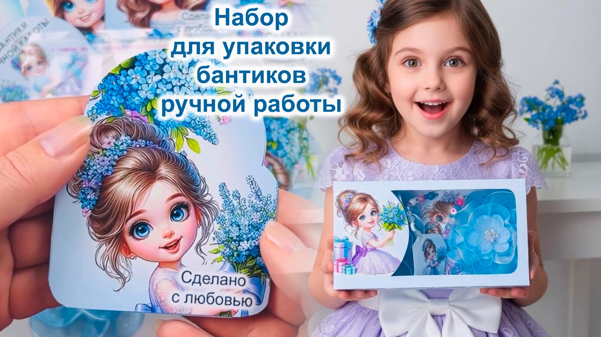 Как упаковать бантики для продажи. Идея красивой упаковки в коробочке с прозрачным окном. смотреть онлайн