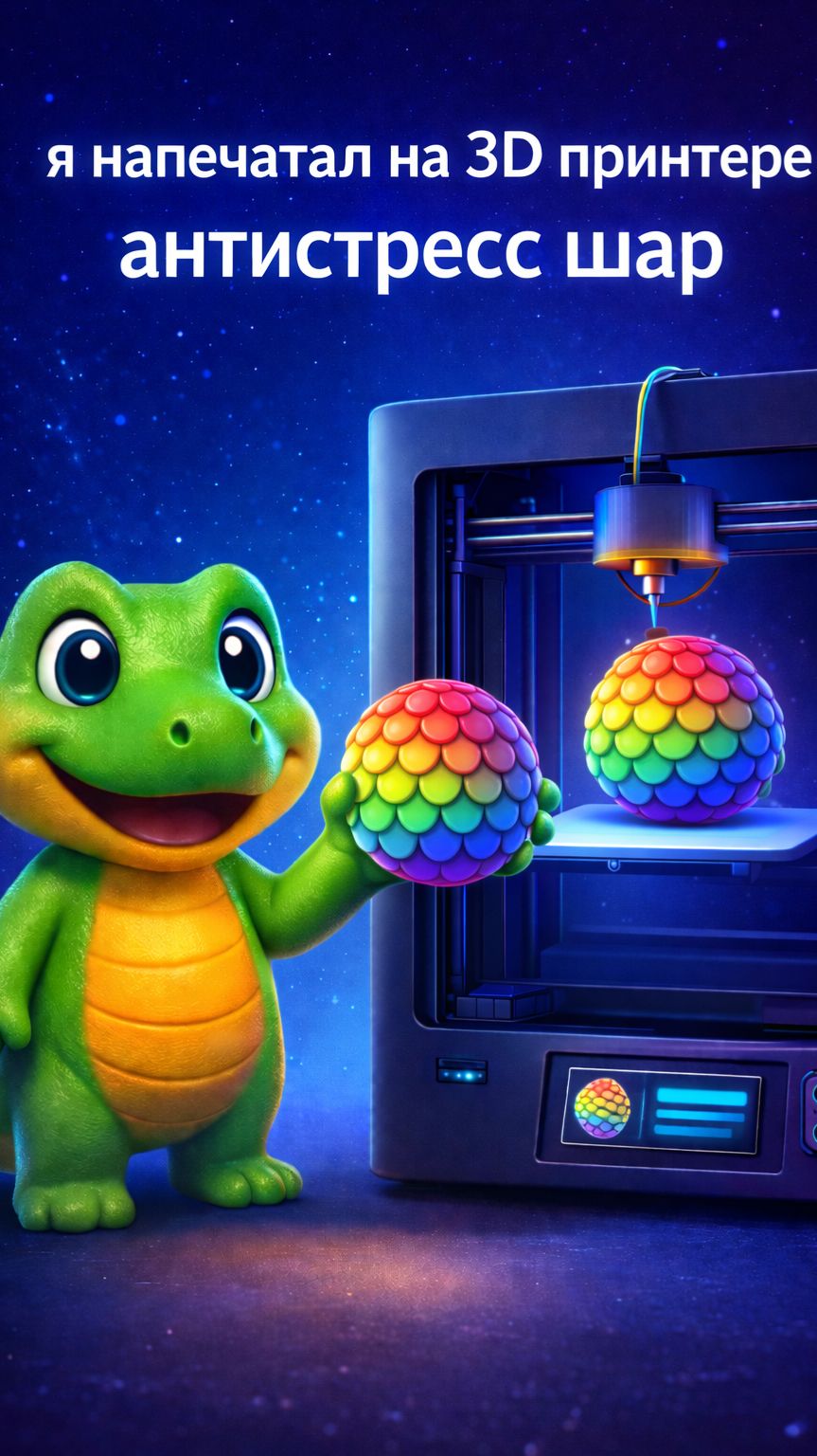 Я напечатал на 3D принтере антистресс шар