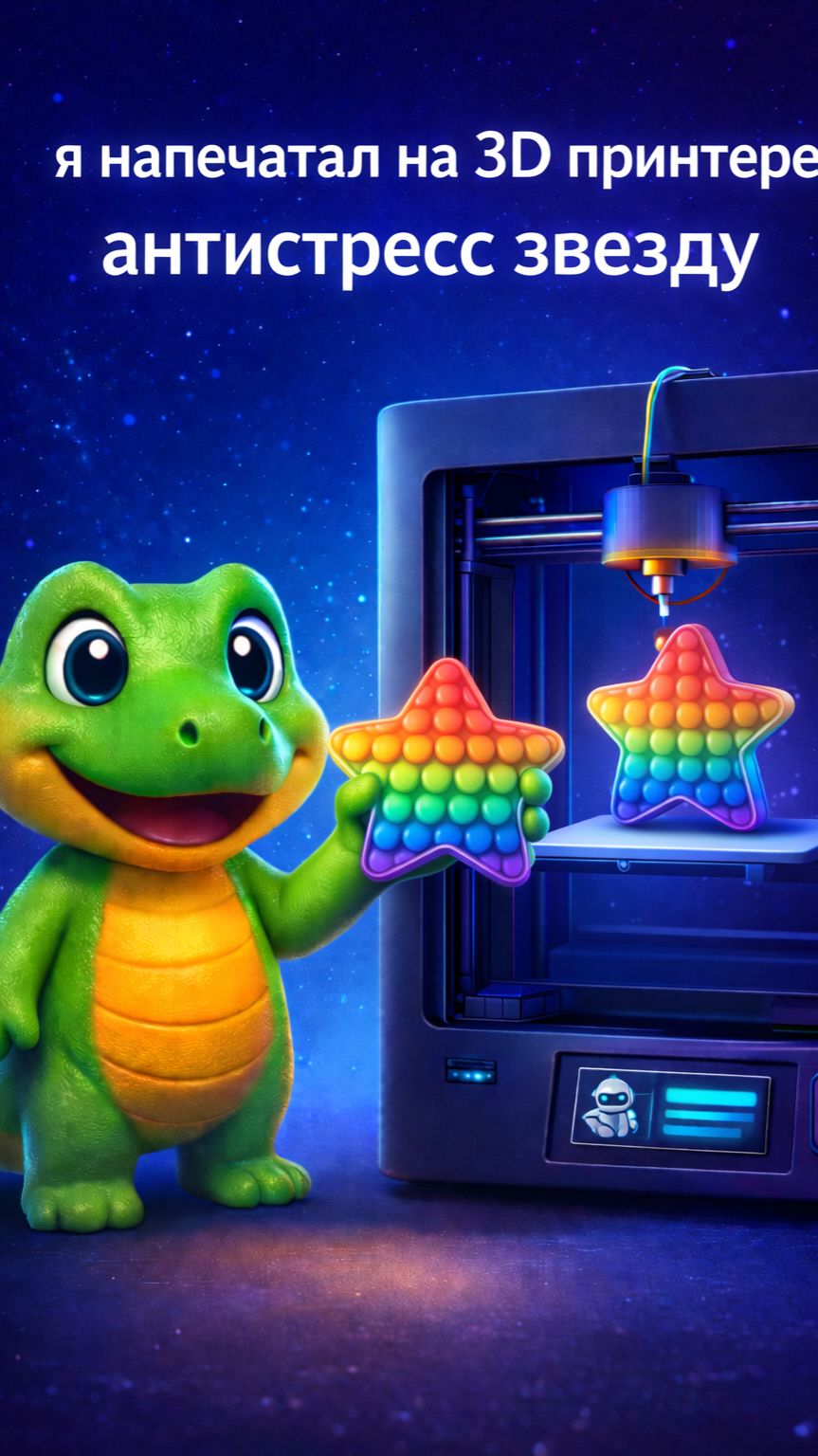 Я напечатал на 3D принтере антистресс звезду