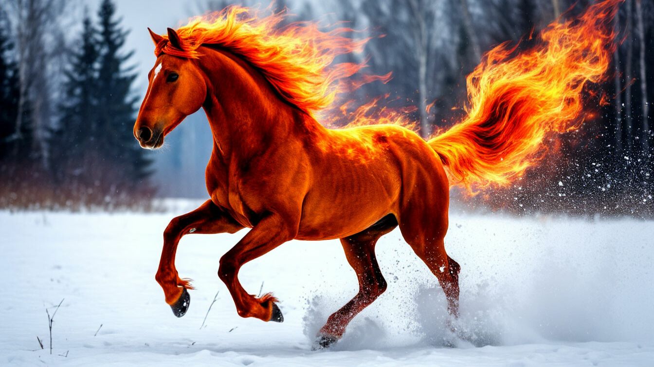 ОГНЕННАЯ  ЛОШАДЬ. Стихи, редакция видео Людмила Бабкина; аранжировка , видео/И.И/ Михаил Миронов. смотреть онлайн