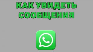 Как увидеть сообщения в Ватсапе