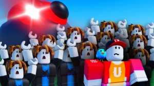 Красная Кнопка VS 100 Игроков в Roblox! Роблокс Челлендж