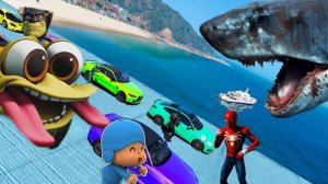 ПАРКУР НА СУПЕРКАРАХ получают вторую жизнь против гигантских акул В ГТА 5