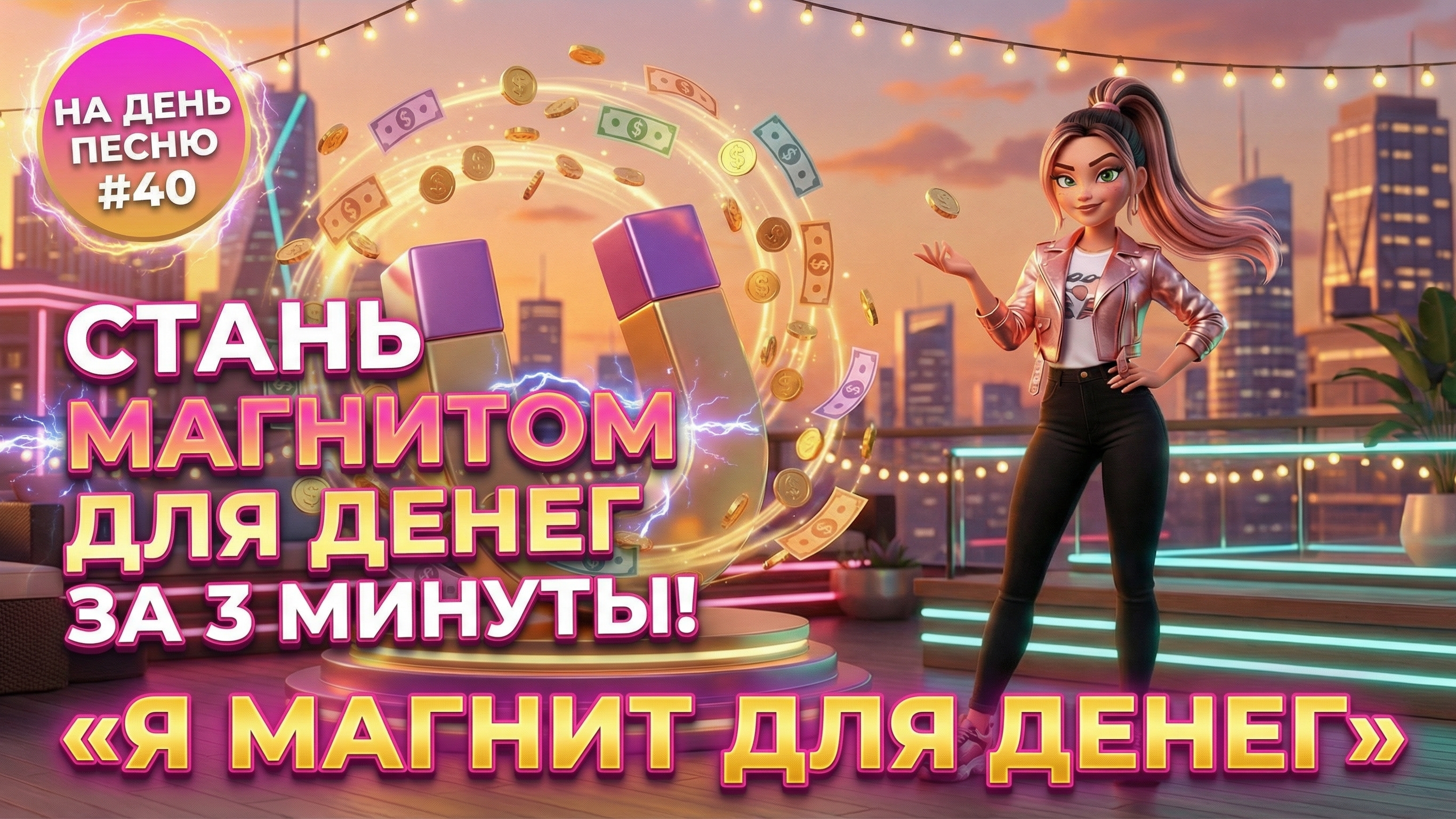 НА ДЕНЬ ПЕСНЮ #40 | РАДОСТНАЯ ПЕСНЯ-АФФИРМАЦИЯ НА ДЕНЬГИ | «Я МАГНИТ ДЛЯ ДЕНЕГ» 💸🧲 смотреть онлайн