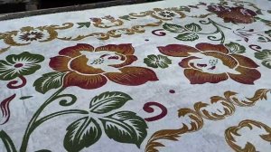 яКакая красивая красная роза! Напечатано на простыне методом трафаретной печати