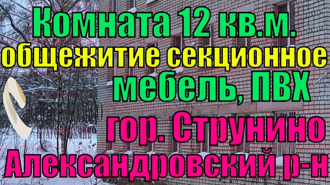 Продается комната в секционном общежитии  гор. Струнино Александровский район, Владимирская область смотреть онлайн