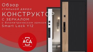 Обзор стальной двери Конструктор с зеркалом с биометрическим замком Smart lock y12