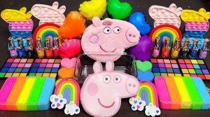 АСМР Свинка Пеппа смешивает Яркие Слаймы, Забавные Слаймы