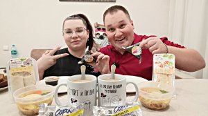 МУКБАНГ ЗАЛИВНОЕ / ОНИГИРИ с лососем / СЕНДВИЧ с ветчиной / РОЛЛ  с бужениной / СЫРОК, кофе / EATING