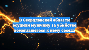 В Свердловской области осудили мужчину за убийство домогавшегося к нему соседа