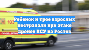 Ребенок и трое взрослых пострадали при атаке дронов ВСУ на Ростов