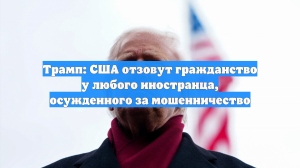 Трамп: США отзовут гражданство у любого иностранца, осужденного за мошенничество