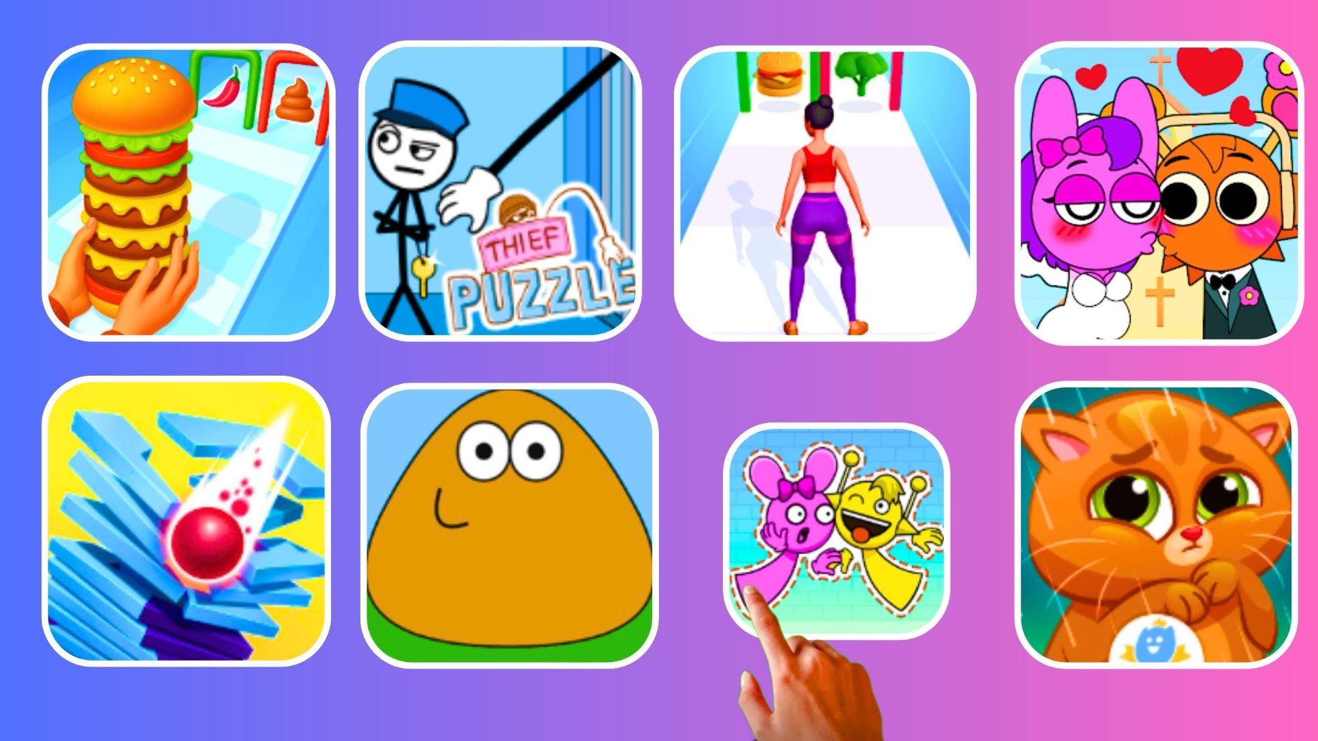 🌈Sprunki & Twerk & Well Challendge & Burger Master & Bubbu & Pou & ThiefPuzzle смотреть онлайн