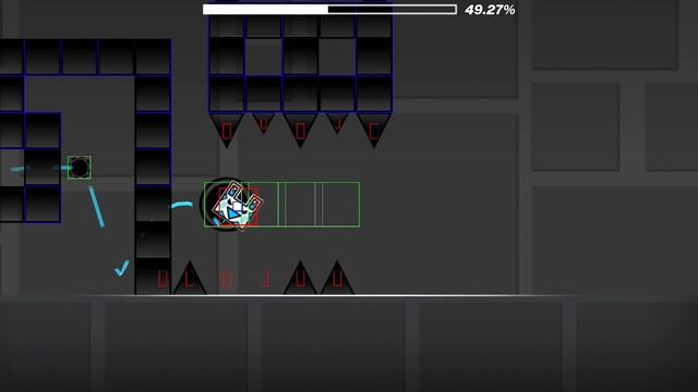XhowispawwkxdmeanzX от меня (MrTuberOfDebug)(показ с хитбоксами) в Geometry Dash (!!БЕЗ НОУКЛИПА!!!) смотреть онлайн