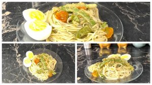 Паста с морепродуктами и яичной лапшой