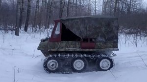Гусеничный вездеход с двигателем "Ока". Пробный выезд