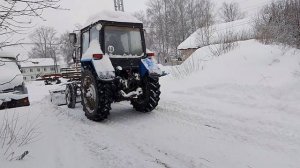 Зима .январь 2026. МТЗ-80 с отвалом!