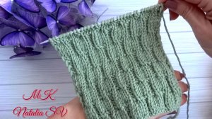 Интересный структурный узор спицами. Мастер - класс