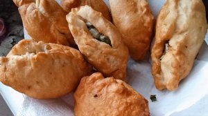 Вкусные пироги. С начинкой. Как чебуреки. Пироги. Мартабак. С мясом. Яйцом. Рецепт. Как приготовить