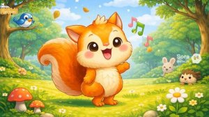 БЕЛОЧКА СО ЗВЕРЯТАМИ ПОЕТ ПЕСЕНКУ ДЛЯ МАЛЫШЕЙ