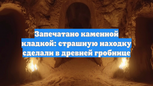 Запечатано каменной кладкой: страшную находку сделали в древней гробнице