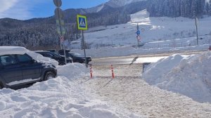 Архыз горнолыжный городок, елка, улицы, парковка, 8ч 2026 год