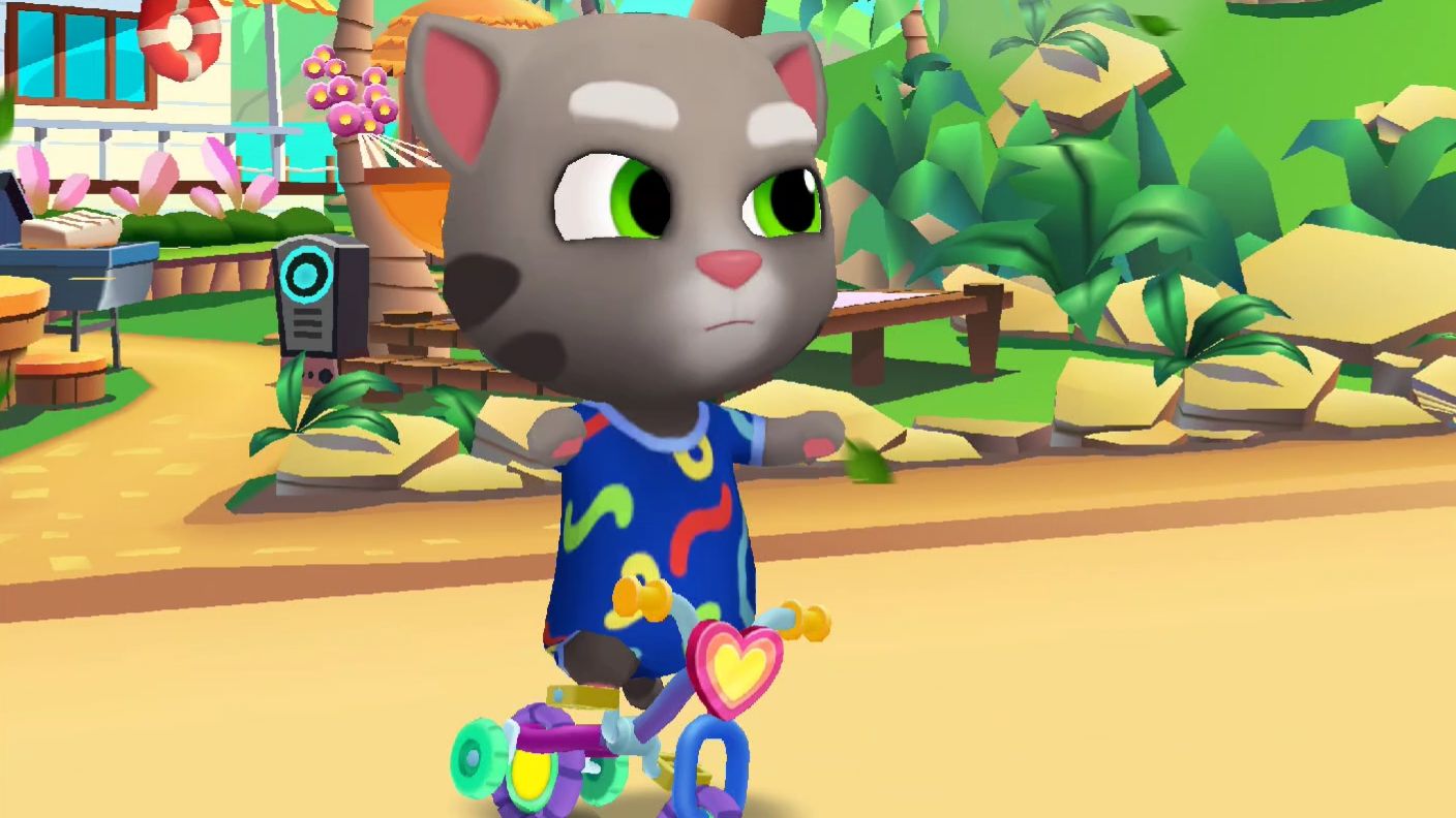 Том со змейкой на велосипеде "Милашка" Talking Tom Gold Run Мультфильмы Бегалки для самых маленьких смотреть онлайн