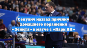Секулич назвал причину домашнего поражения «Зенита» в матче с «Пари НН»