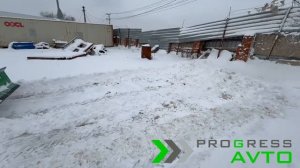 Отвал гидроповоротный (снегоуборочный) в работе на японском минитракторе