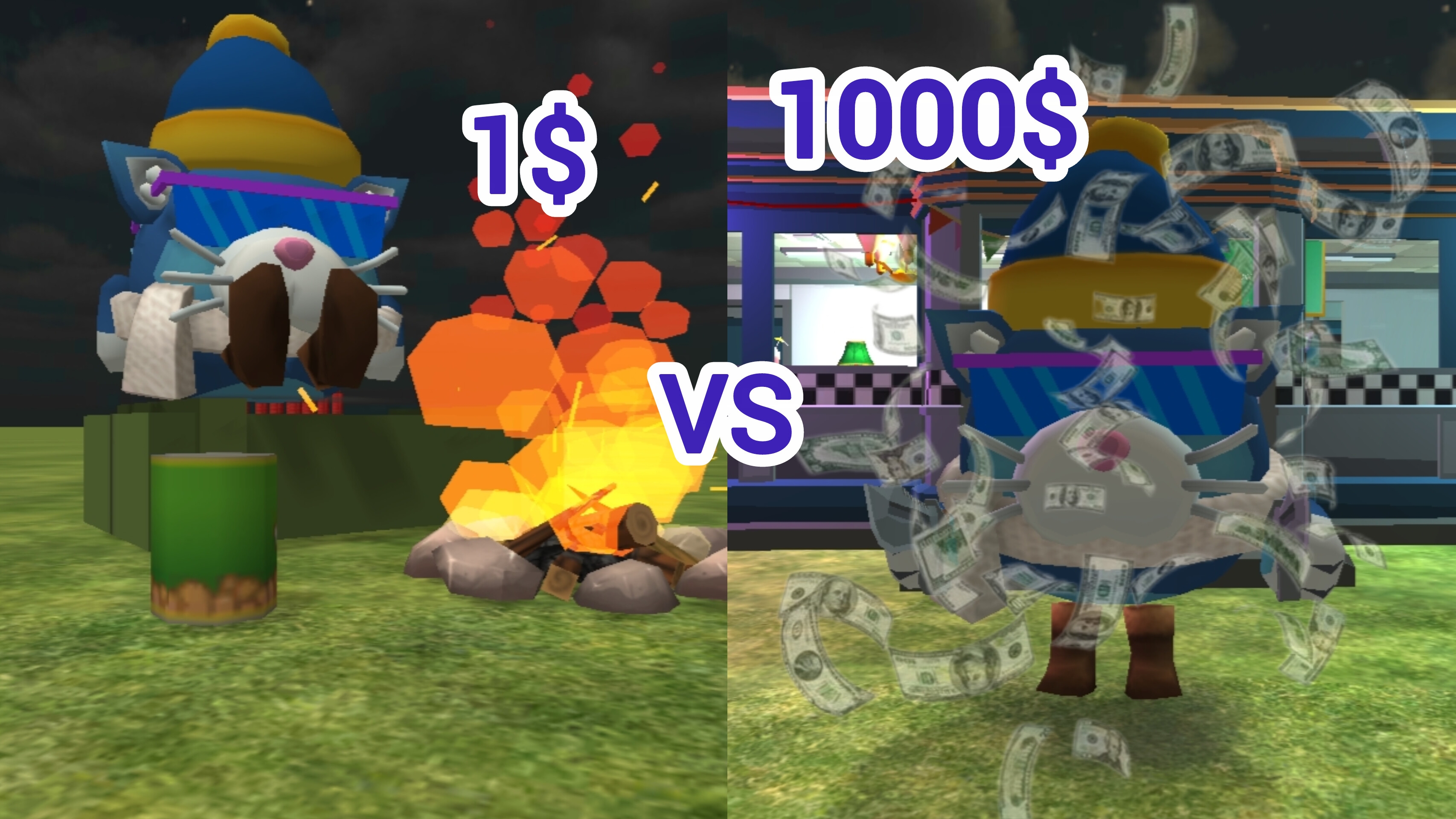 😼Забигаловка за 1 $ против ресторан за 1000$!в чикен ган 🤑 смотреть онлайн