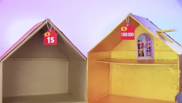 Домики за 1$ vs 1,000,000$! Поделки для кукол смотреть онлайн