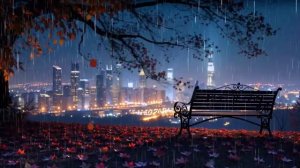 Уютный дождливый вечер в городе. Успокаивающие звуки дождя и города.